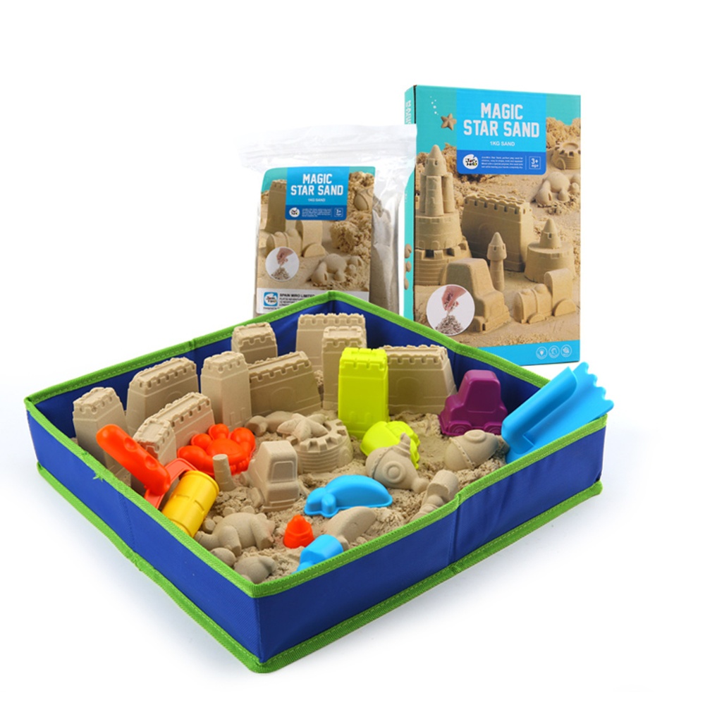Jar Meló - Kids Kinetic Sand Play Set with 2kg Magic Sand, Tray and Tools - Image 2