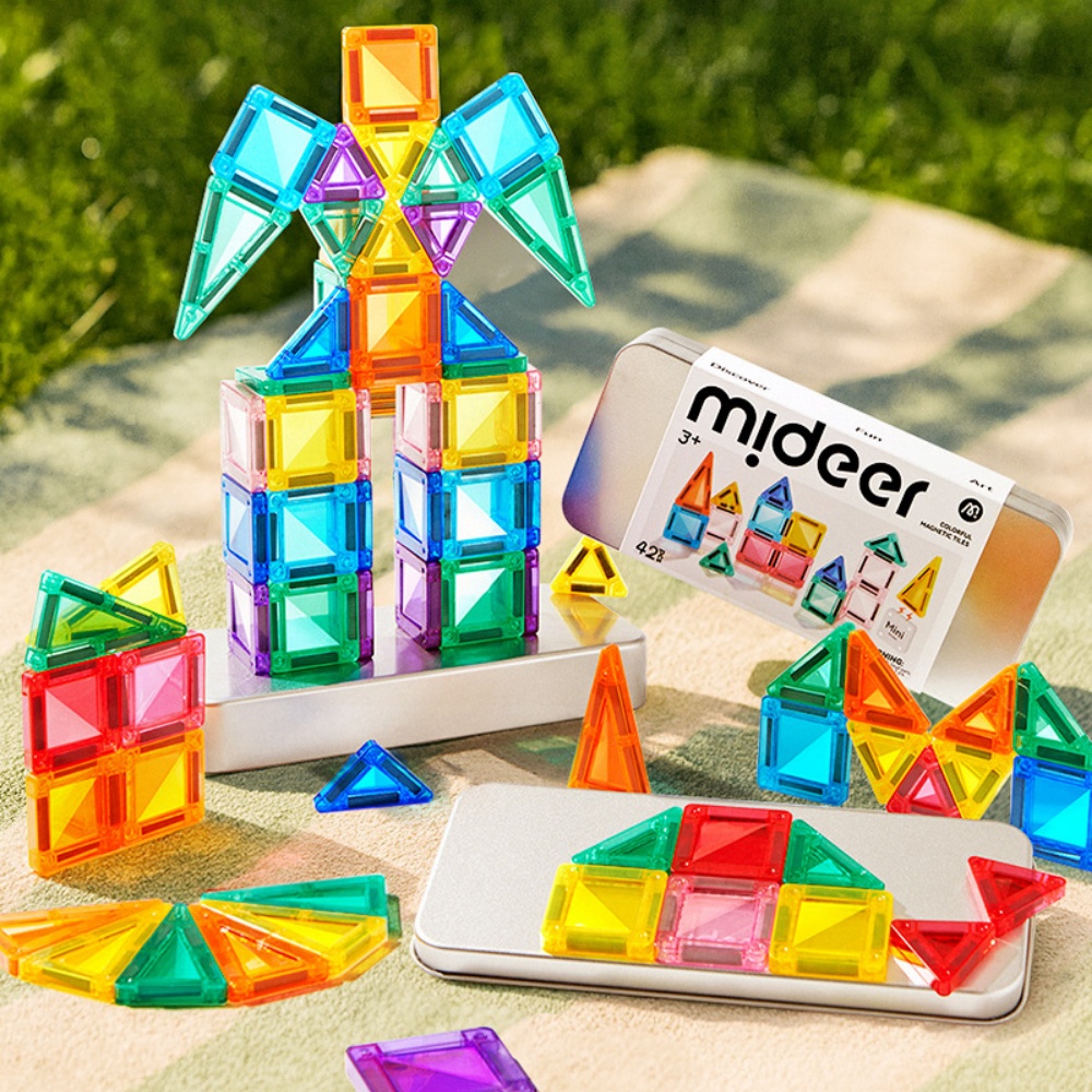 Mideer - Colourful Mini Magnetic Tiles Building Set - 42pcs - Image 5