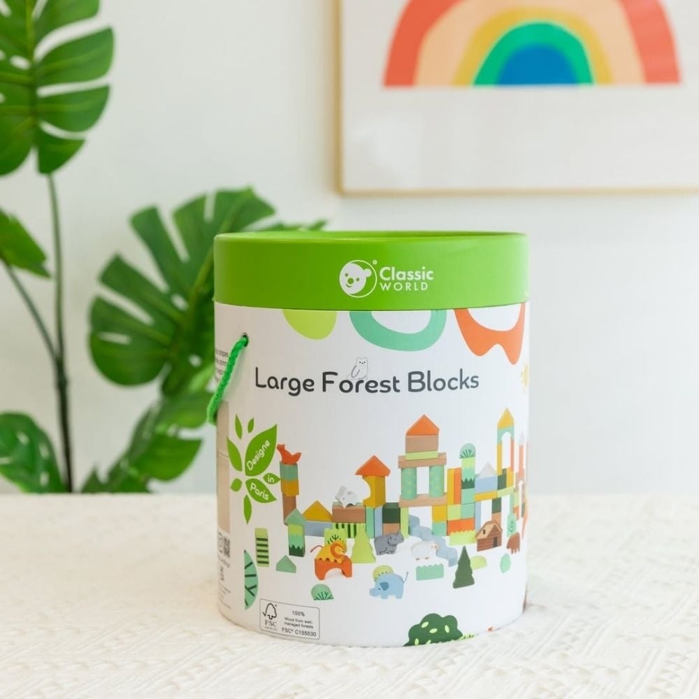 Classic World - Wooden Forest Building Blocks - 100pcs - Image 5
