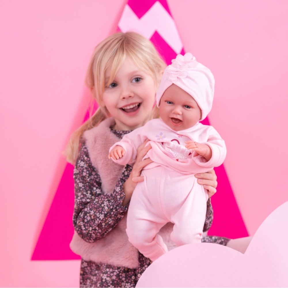 Llorens - Baby Girl Doll with Laughing Mechanism, Clothing & Cushion: Mimi - 42cm - Image 3