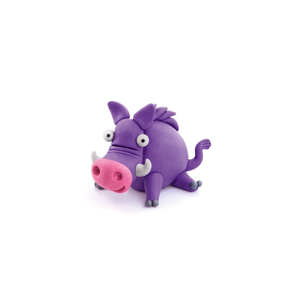 Hey Clay - Modelling Air-Dry Clay with Fun Interactive App - Hog, series Forest Animals, 3 cans - Image 3