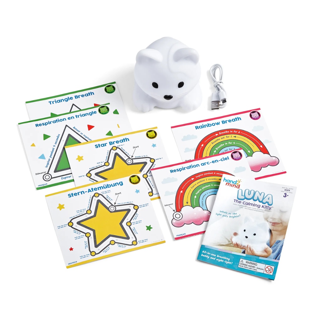 Hand2Mind - Luna The Calming Kitty™ Breathing & Mindfulness Companion, & Nightlight - Image 7