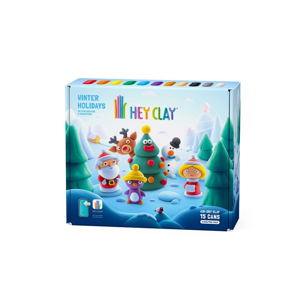 Hey Clay - Modelling Air-Dry Clay with Fun Interactive App - Winter Holidays, 15 cans-** - Image 9