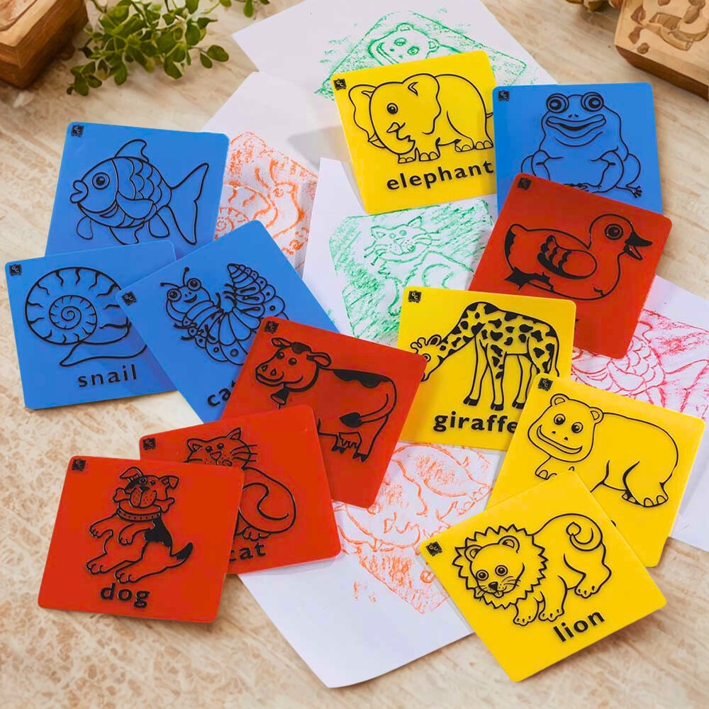 EDX Education - Art Rubbing & Embossing Plates - Animals 12pcs - Image 3