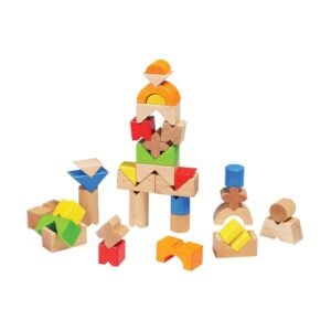 Gogo - Wooden Coloured Building Blocks Set for Kids - 36 Pieces