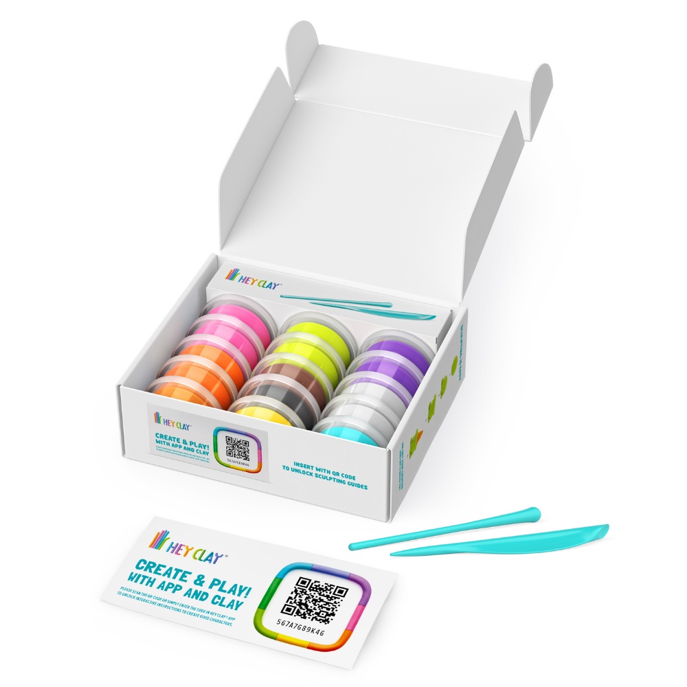 Hey Clay - Modelling Air-Dry Clay with Fun Interactive App - Nice Ice Cream, 15 cans - Image 4