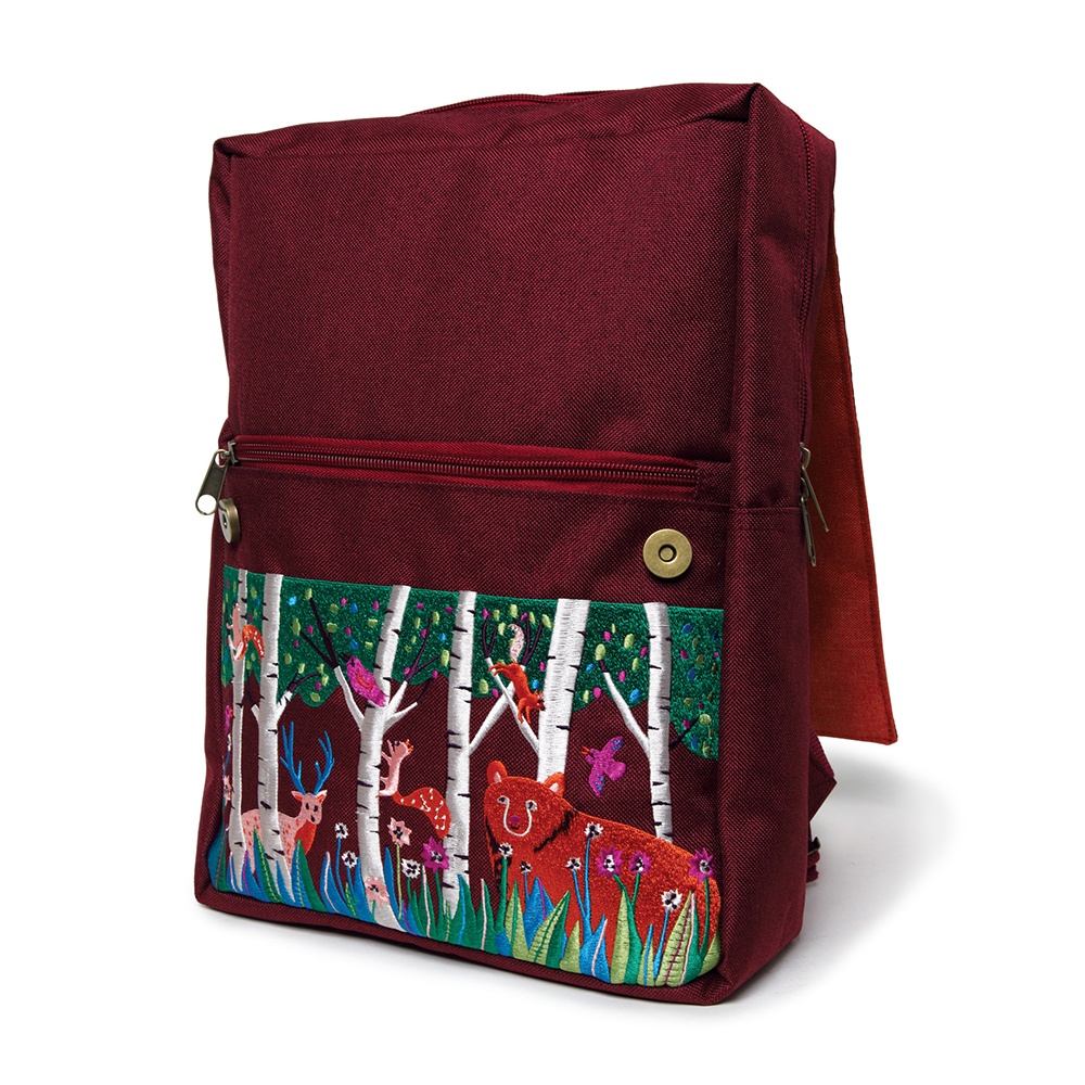 eeBoo - Embroidered Backpack for Kids: Bear in the Woods - Image 5