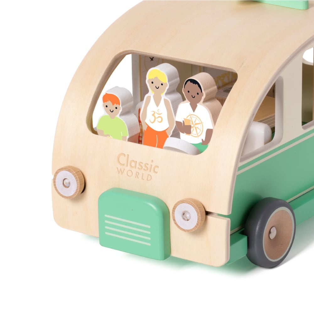 Classic World - Pretend & Play Camper Van Doll House - Wooden Play Set - 9pcs - Image 8