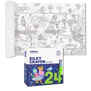 Mideer - Giant Colouring Roll - Jungle - 10m & 24 Crayons Bundle