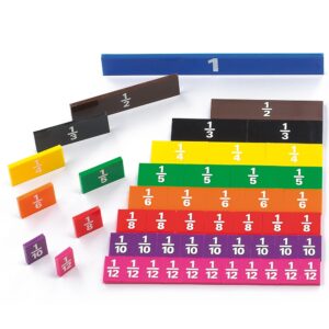 EDX Education - Fraction Tiles - 1 to 12th - Printed - 51pcs