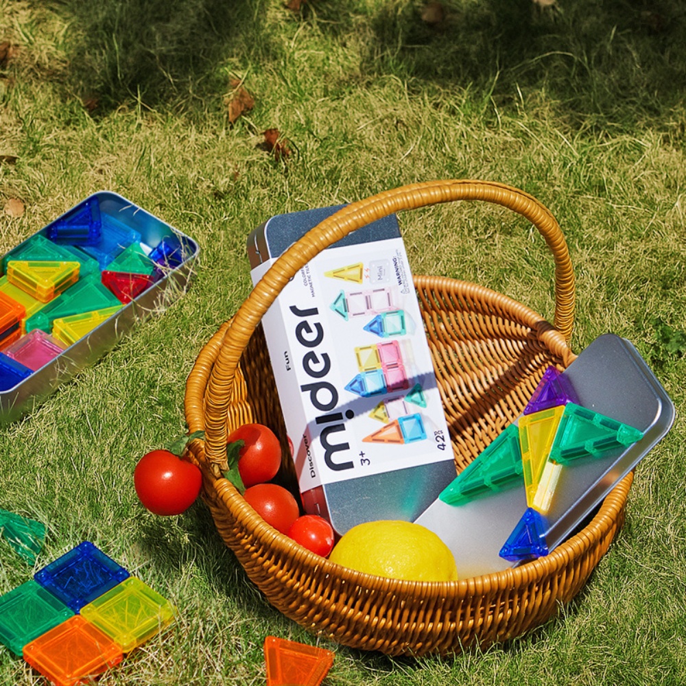 Mideer - Colourful Mini Magnetic Tiles Building Set - 42pcs - Image 3