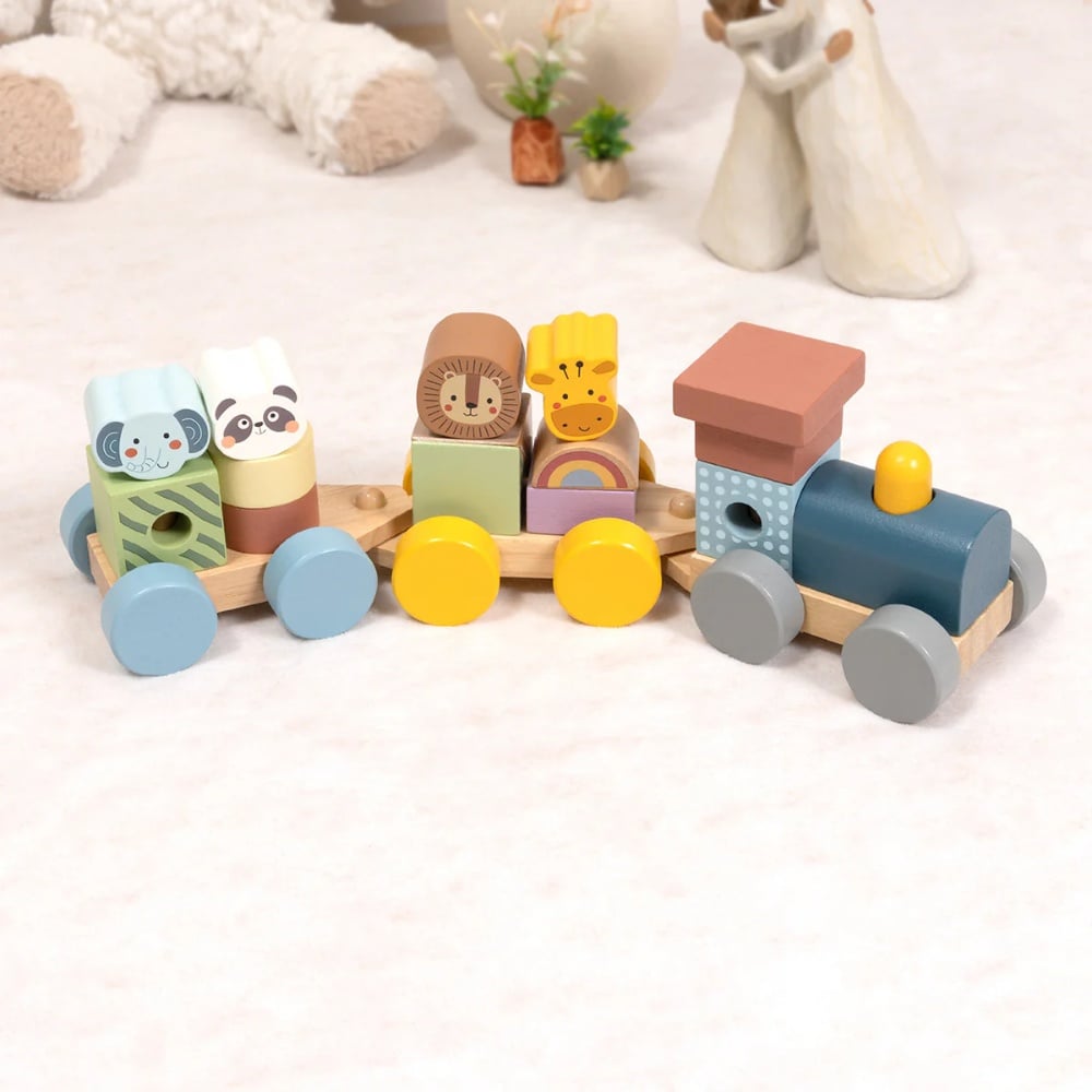 TookyToy - Wooden Stacking Train - Forest Friends - Set of 16 - Image 4