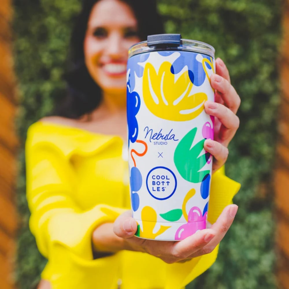 Cool Bottles - Triple-Insulated Travel Tumbler - Floral Madness 550ml - Image 2