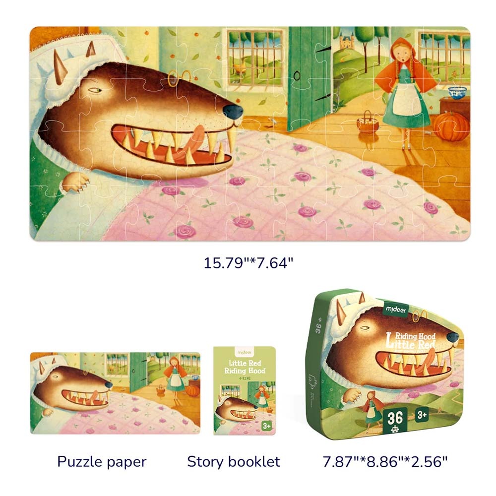 Mideer - Artist's Fairy Tale 36 Piece Jigsaw Puzzle Little Red Riding Hood - Image 2