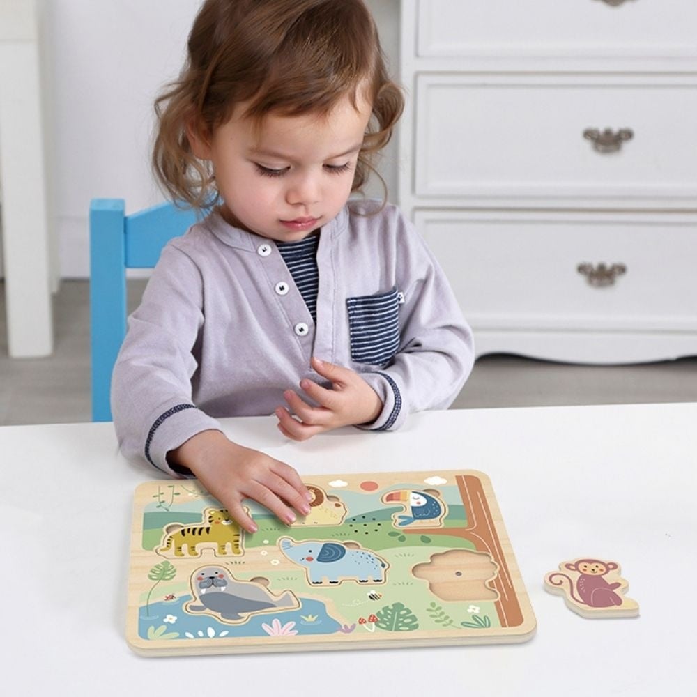 TookyToy - Wooden Sound Puzzle - Animals - 7 Pieces - Image 2