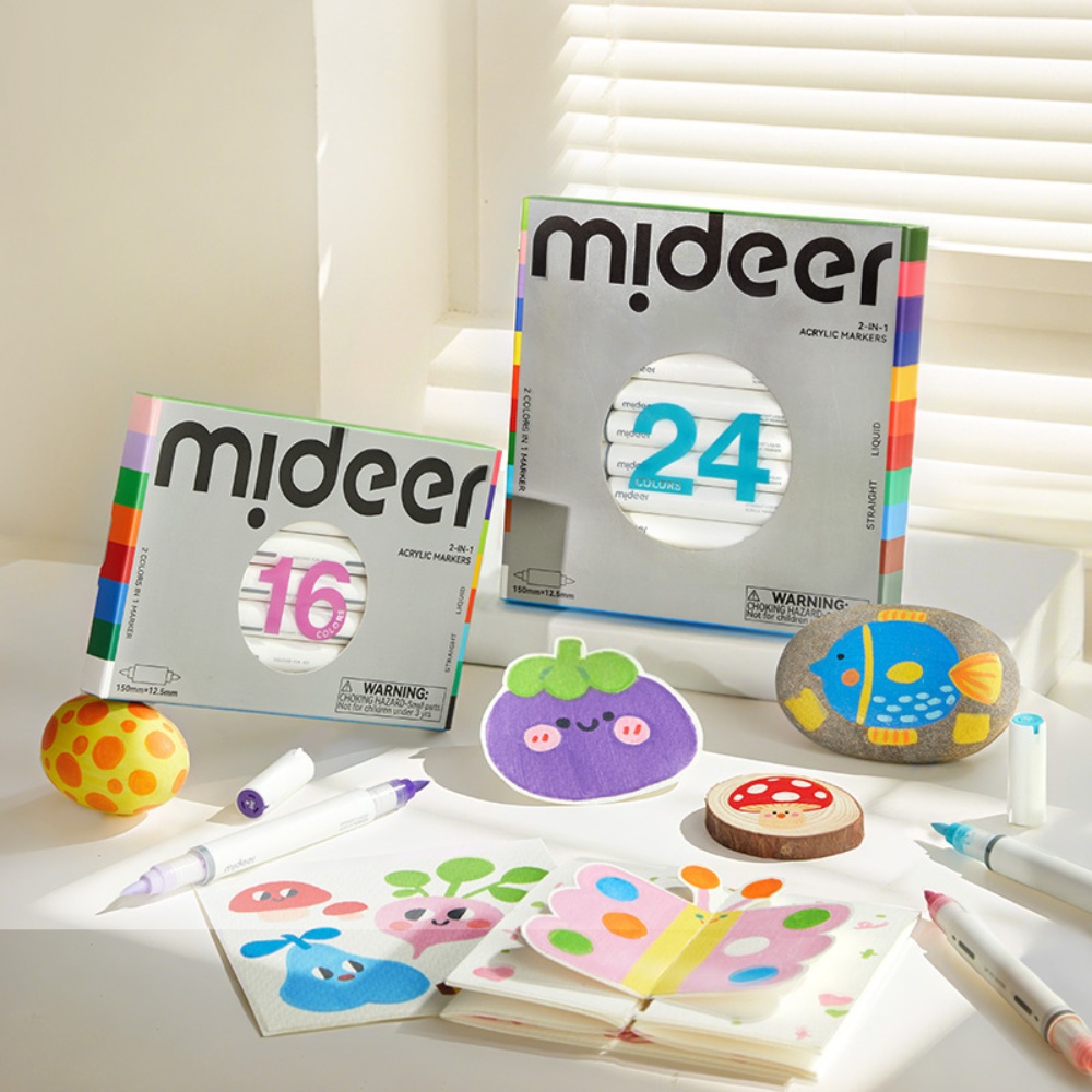 Mideer - Dual-Tip Acrylic Markers - 24 Colours - Image 4
