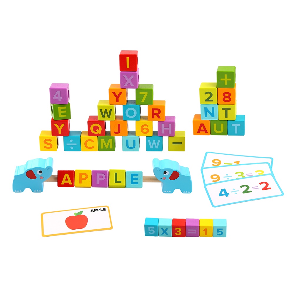 TookyToy - ABC & 123 Learning Wooden Blocks Box - Image 3