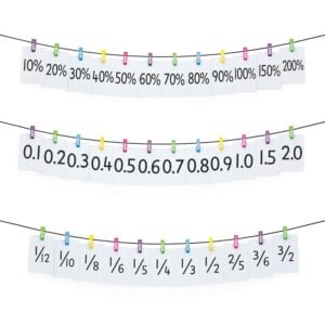 EDX Education - Peg Fraction Line - Math Teaching Cards for Sequences and Equivalents