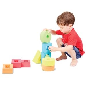 edushape - Colour Window Blocks 12-Piece Set - Soft Building Blocks for Toddlers