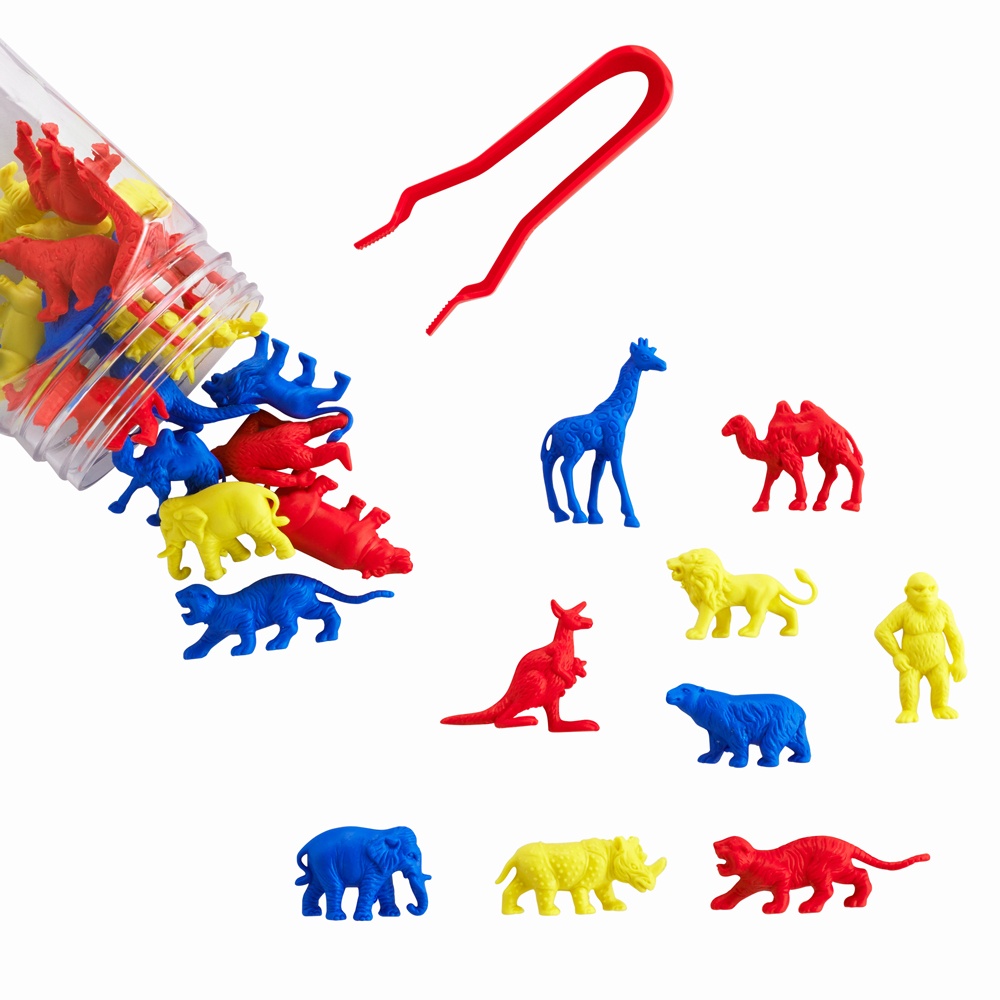 EDX Education - Wild Animal Counters & Tweezer in Jar - 30pcs Math Manipulative - Image 2