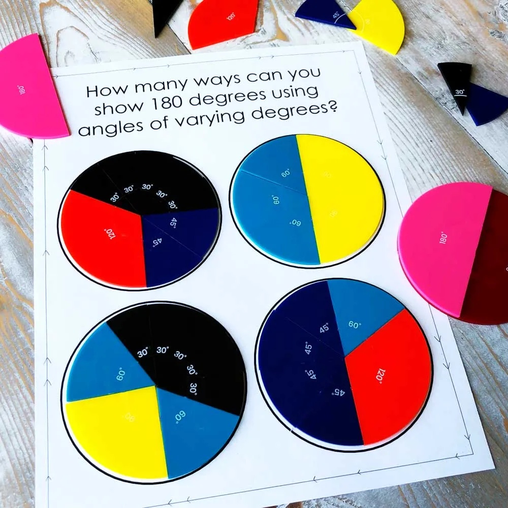 Hand2Mind - Rainbow Angle Fraction Circles - Maths Learning Manipulatives - Image 4