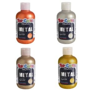 Toy Color - Superwashable Ready-Mix Tempera Paint for Kids - Metallic Shades - 4 x 250ml