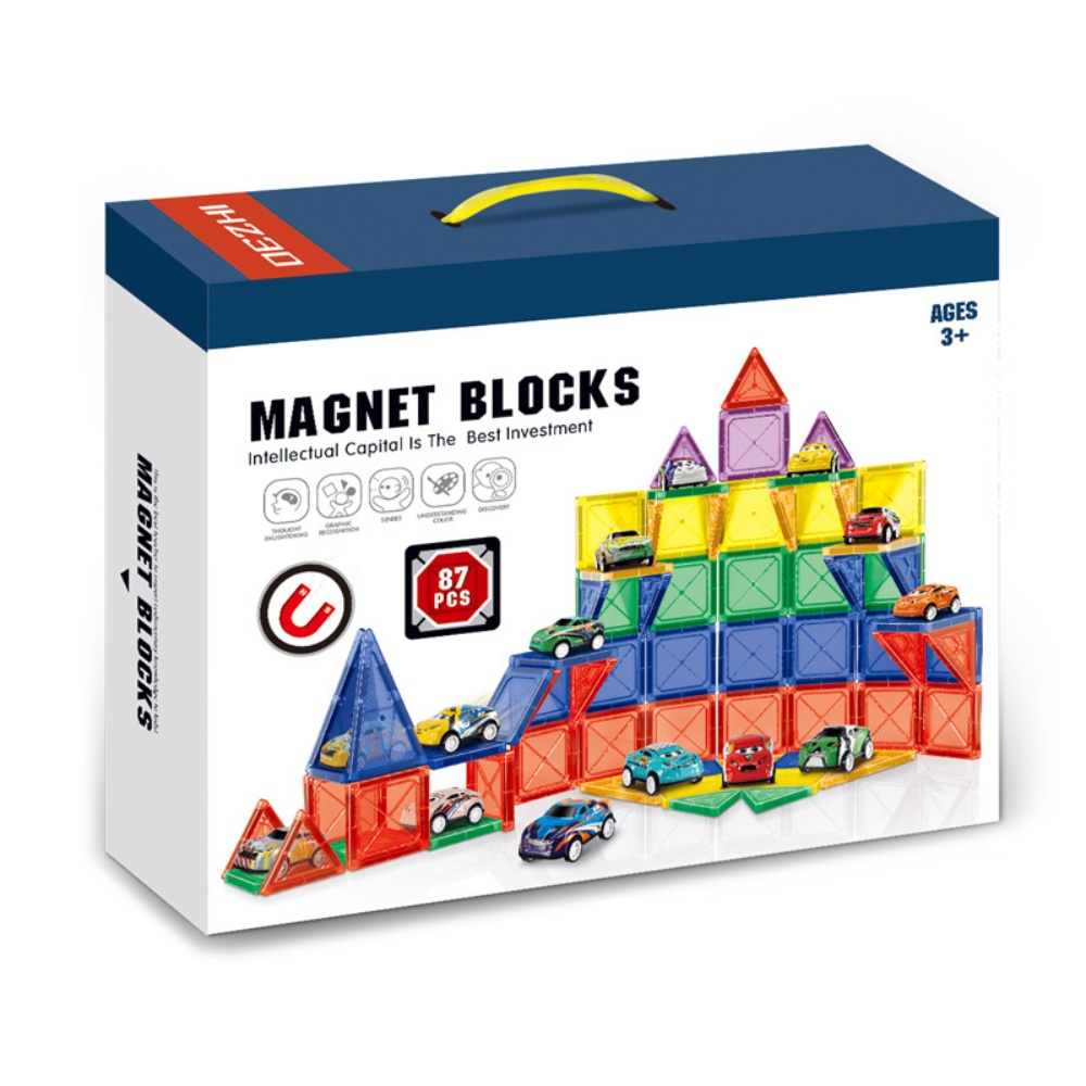 Cogo - Magnetic Tiles with Cars Set - 87 Pieces - Image 5