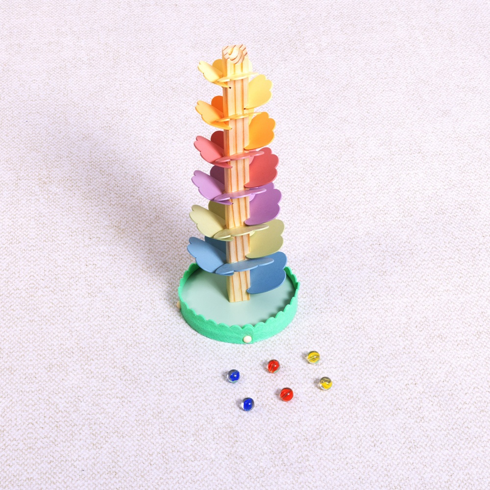 TookyToy - Wooden Ball Track Tree Toy with Spinning Leaves - Image 6