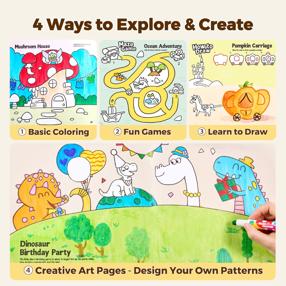 Jar Meló - Play & Learn Colouring Book Set: Dinosaurs & Fairies - 2 Books 60 Pages - Image 3