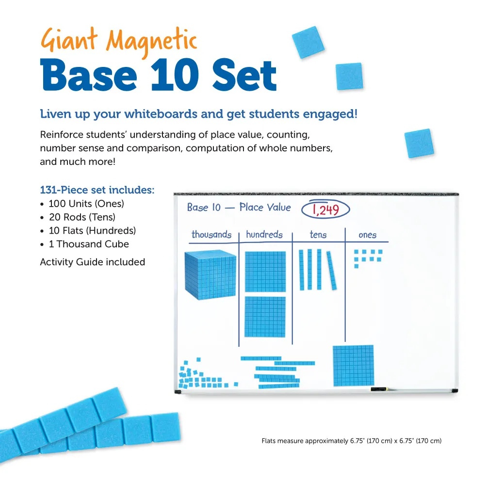 Learning Resources - Giant Magnetic Base Ten Set: Classroom Maths Resources - Image 5