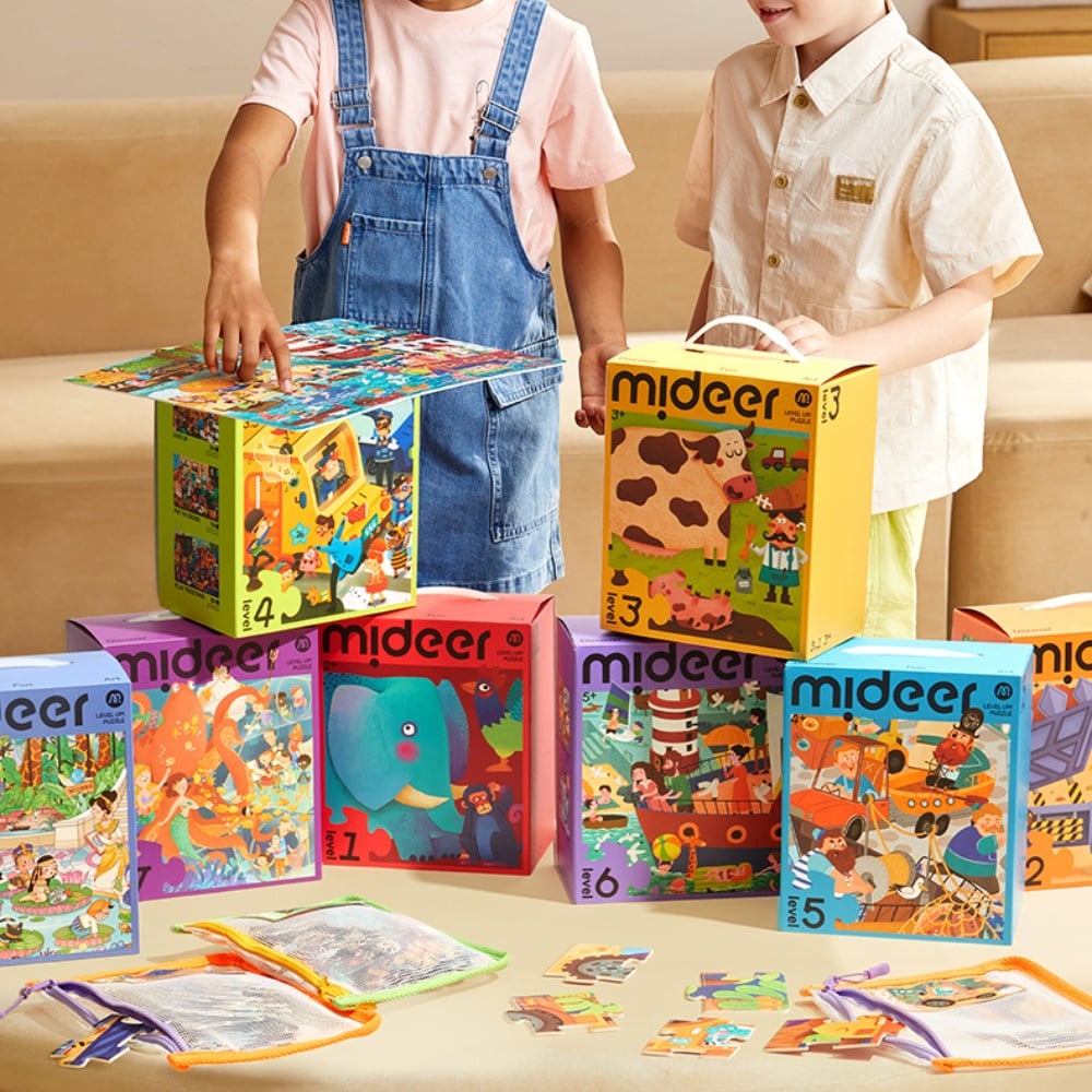 Mideer - Level Up Jigsaw Puzzle for Kids - 3-in-1 - Level 2 Kiss My Baby - Image 3