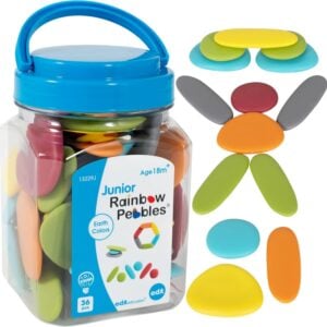 EDX Education - Junior Rainbow Pebbles in Jar - Sorting, Counting and Stacking Stones