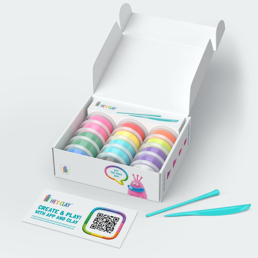 Hey Clay - Modelling Air-Dry Clay with Fun Interactive App - Monsters, 15 cans - Image 7