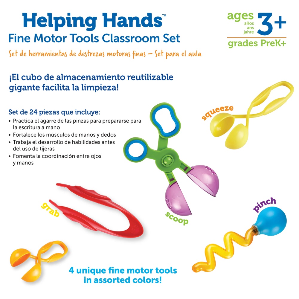 Learning Resources - Helping Hands - Fine Motor & Sensory Play Tools Classroom Set - Image 7