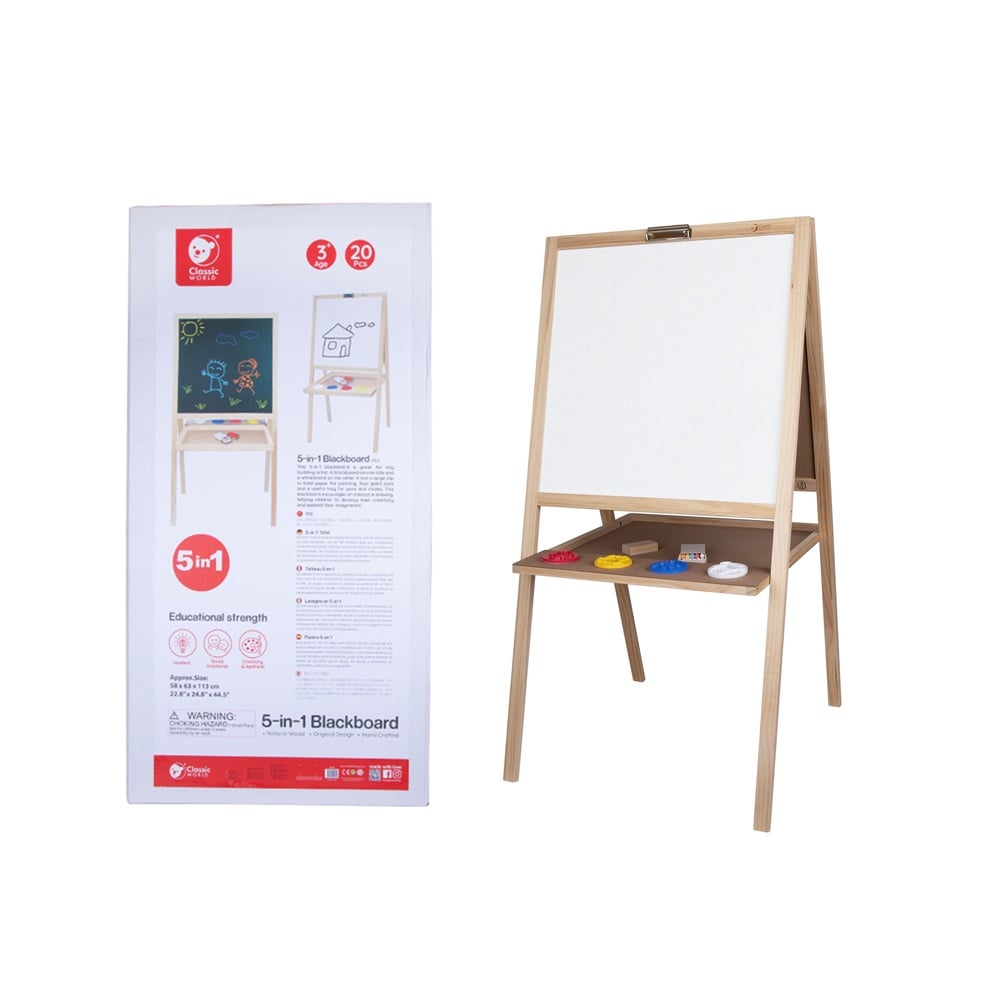 Classic World - 5-in-1 - Blackboard & Whiteboard Art Easel - 58 x 4 x 116 cm - Image 6