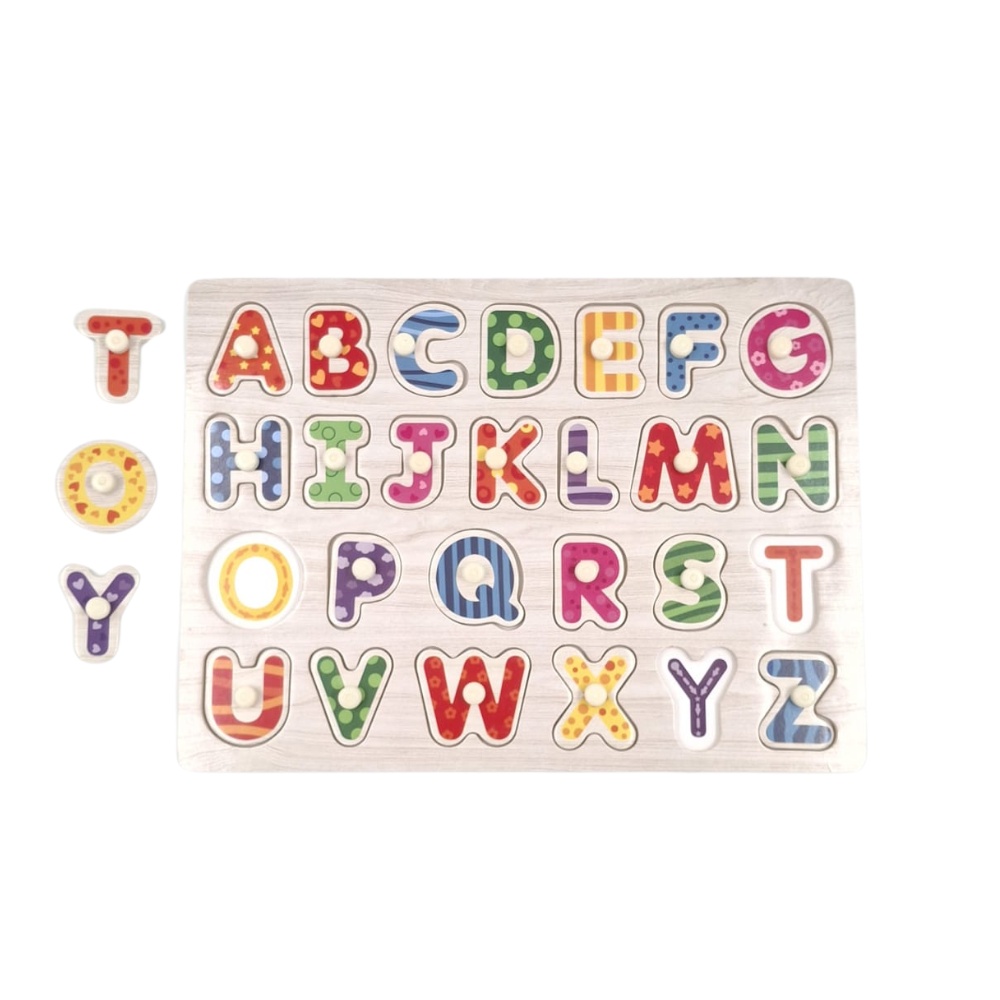 hi Pando - Wooden Peg Puzzle - Alphabet A-Z - 27pcs - Image 2