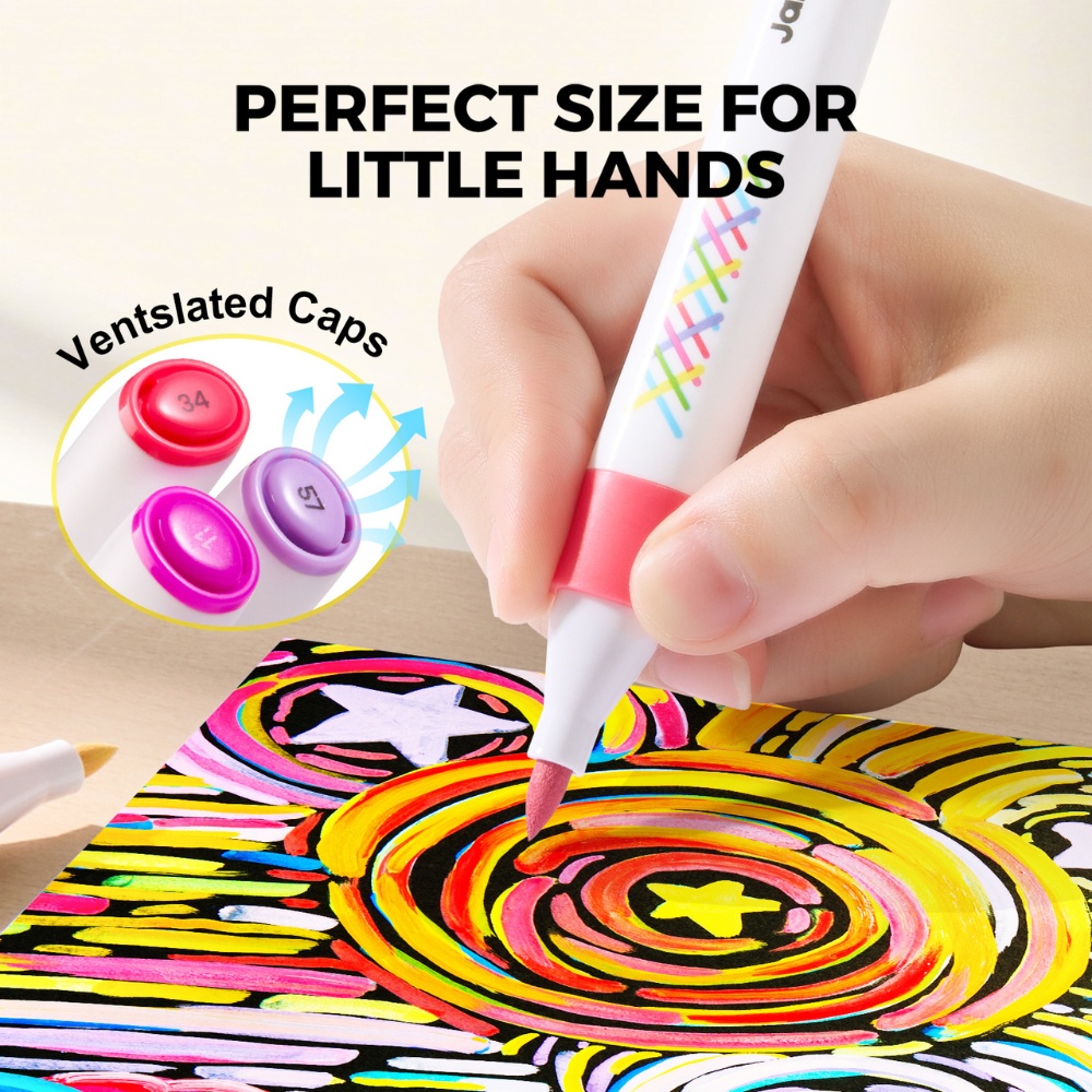 Jar Meló - Fine Tip Washable Markers - 24 Vivid Colours - Image 7