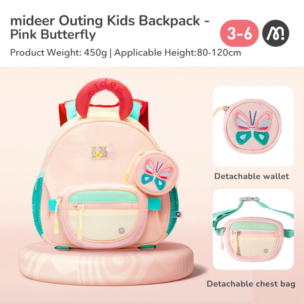 Mideer - Kids Outing Backpack with Safety Features - Pink - Image 2