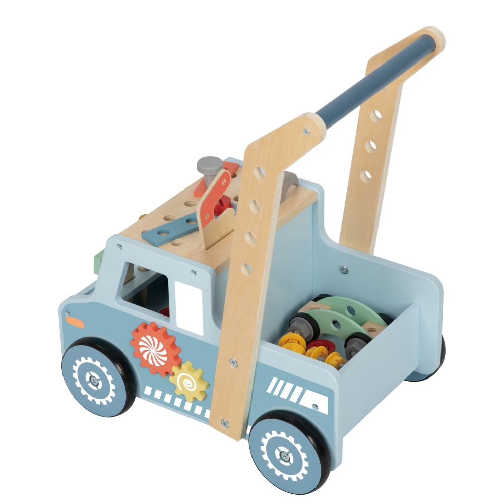 TookyToy - 2-in-1 Wooden Tool Bench & Baby Walker - 46 Pieces - Image 3