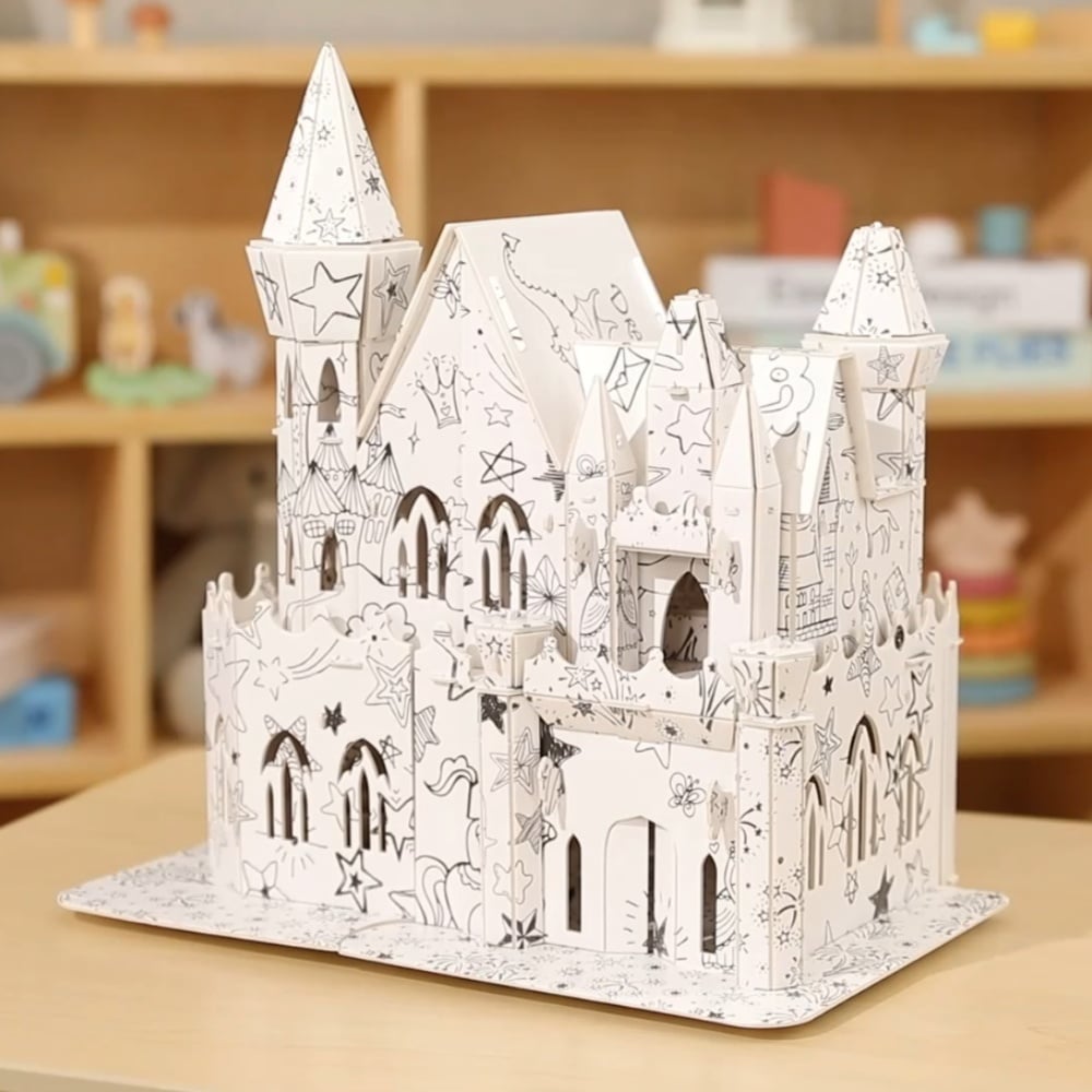 TookyToy - 3D Colouring Puzzle Book - Castles - 62 Pieces - Image 2