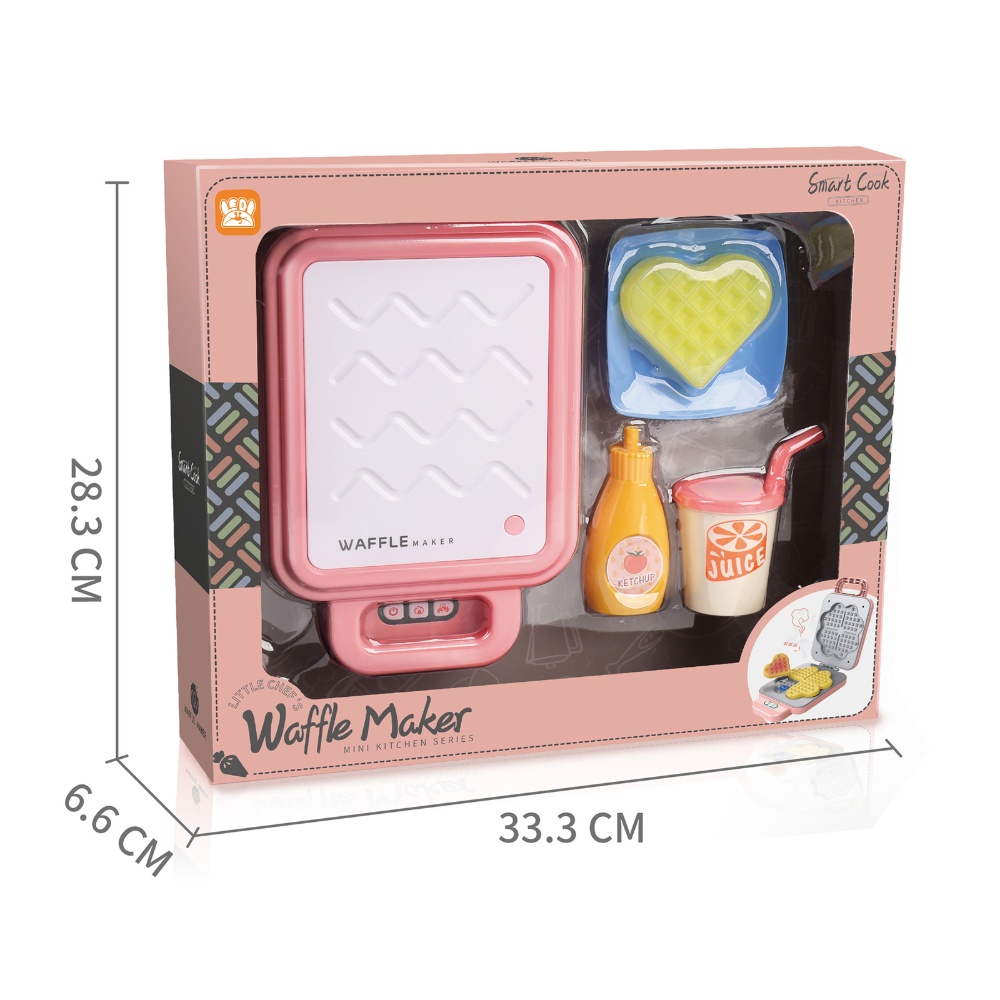 Pretend & Play Waffle Set with Lights, Sound & Colour Changing Food - Pink - Image 4