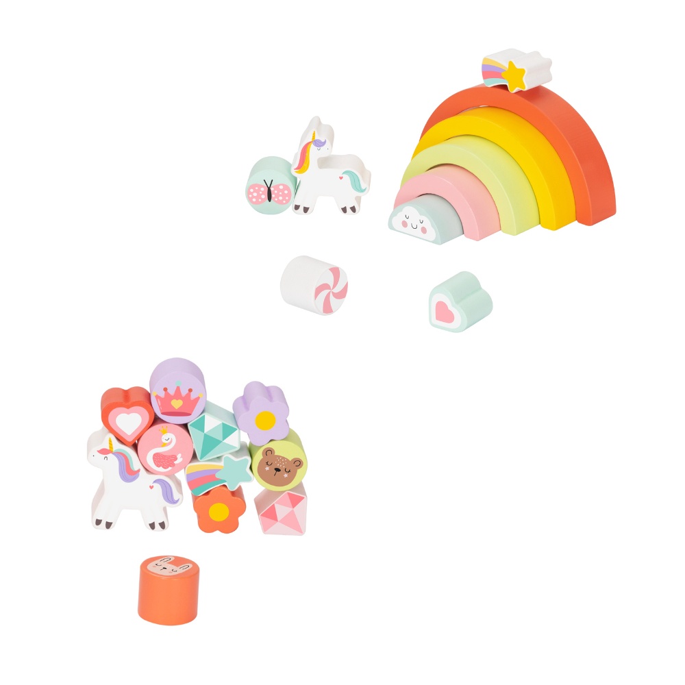 hi Pando - Wooden Balance Stacker - Unicorn Themed - 21pcs - Image 5