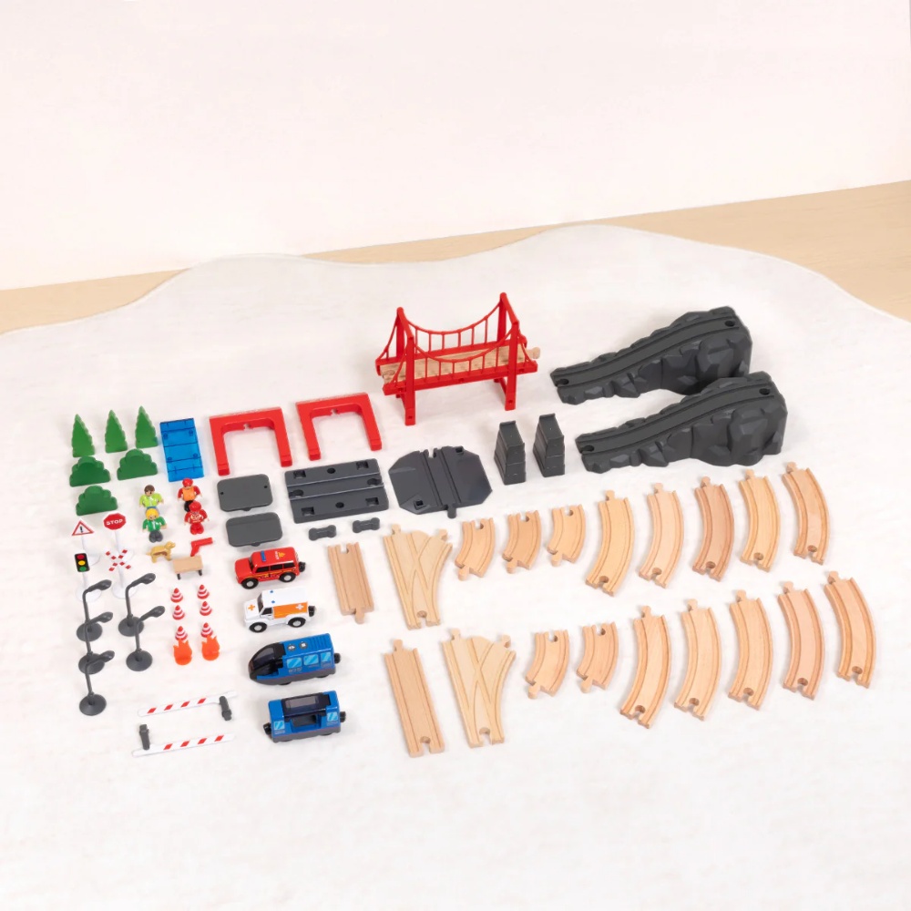 TookyToy - Wooden Train Set - Fire Rescue - Image 4