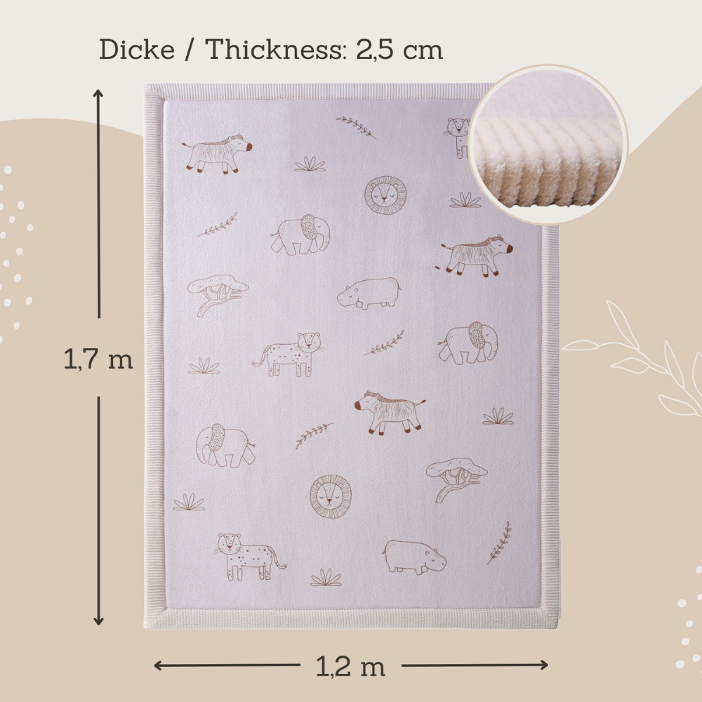 Hakuna Matte - CloudSoft Play Mat Carpet - Safari Animals 170 x 120 x 2.5 cm - Image 3