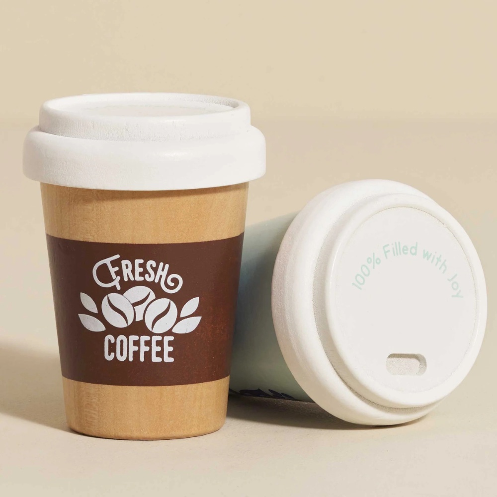 Le Toy Van - Wooden Tea & Coffee Re-Useable Eco Cups - 2pcs - Image 3