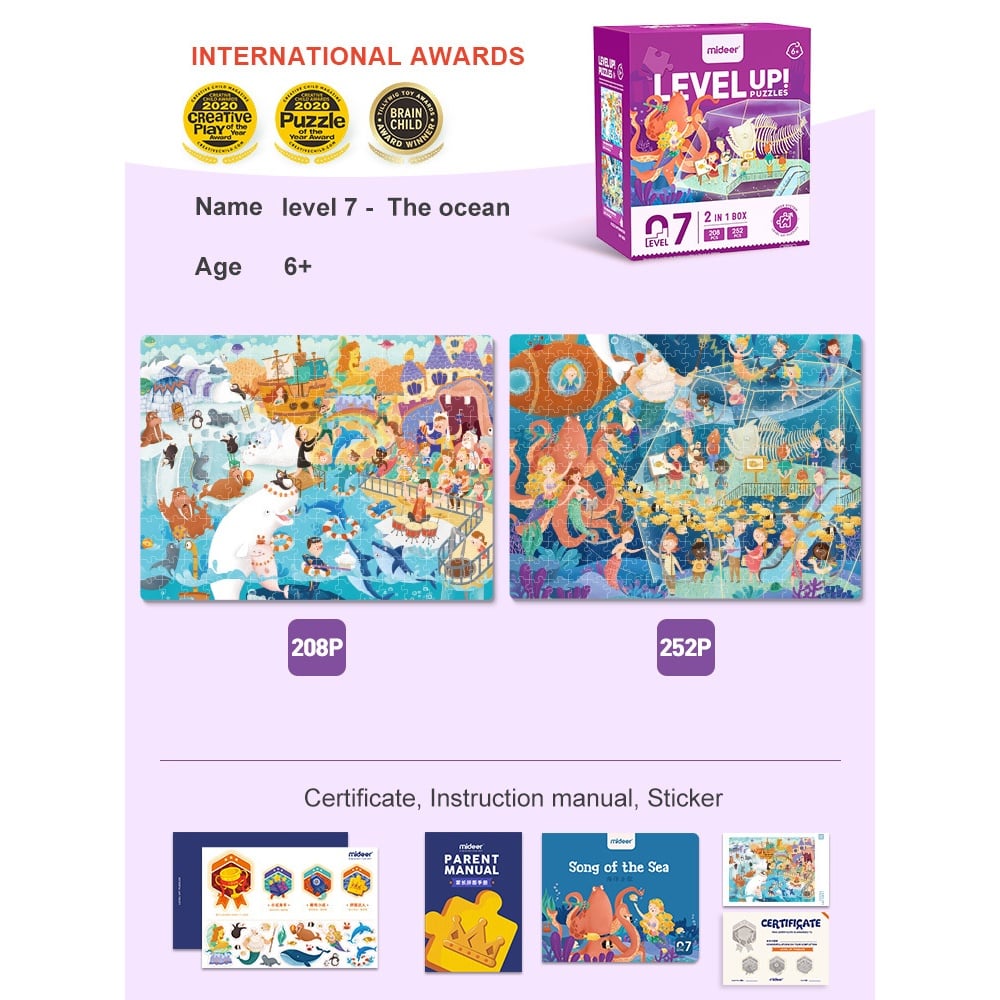 Mideer - Level Up Jigsaw Puzzle for Kids - 2-in-1 - Level 7 Song Of The Sea - Image 4