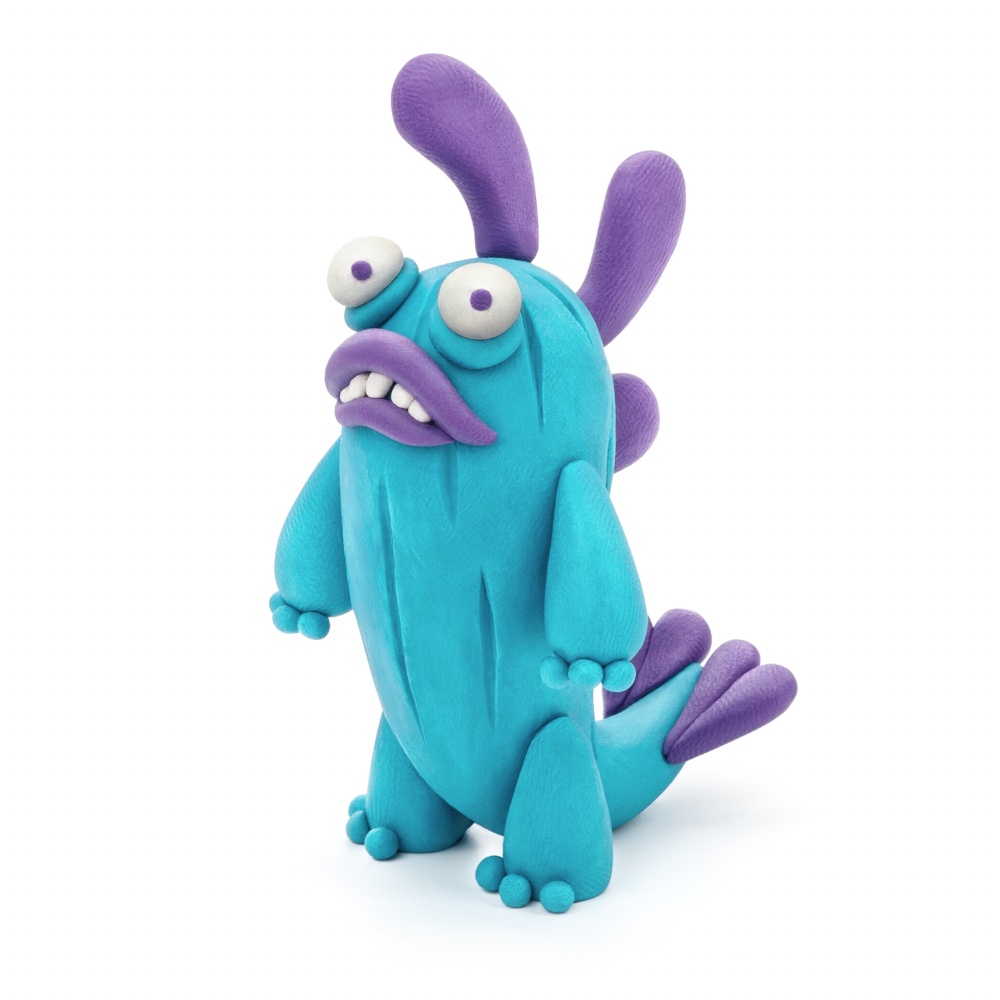 Hey Clay - Modelling Air-Dry Clay with Fun Interactive App - Drop, Violet, Fishka, Series Beasts, 6 cans - Image 4