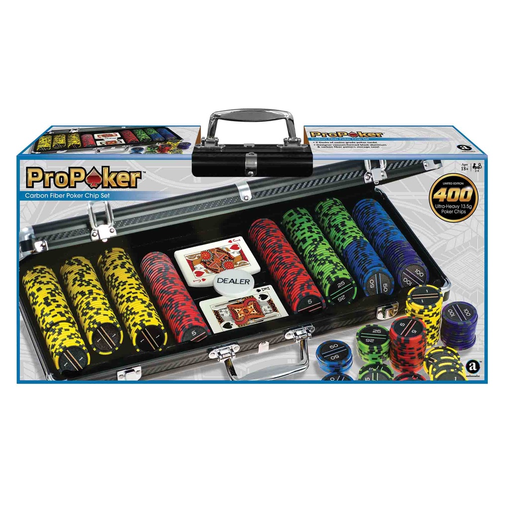 Ambassador - ProPoker Poker Carbon Fibre Chips In Aluminum Case - 400pcs 11.5g - Image 4