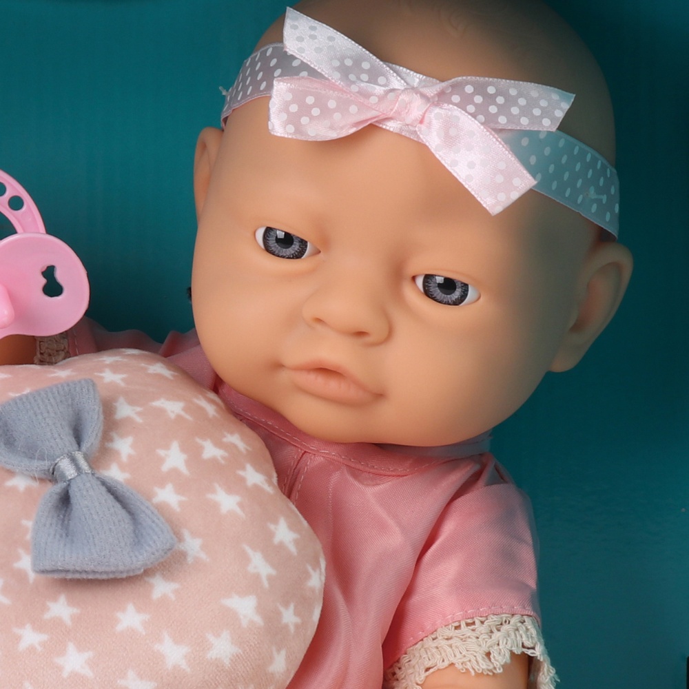 Baby Doll with Clothing, Pillow & Accessories - Vinyl Body - 40cm - Image 3