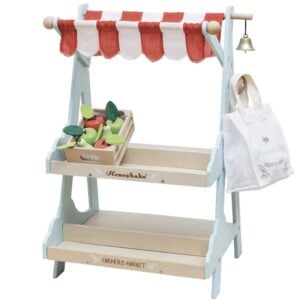 Le Toy Van - Wooden Market Stall & Fruit Play Food Crate - 3pcs